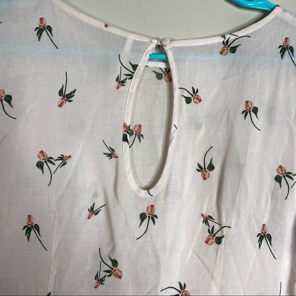 FREE PEOPLE Womens White Floral Empire Waist Dress Size 2 - Picture 7 of 7